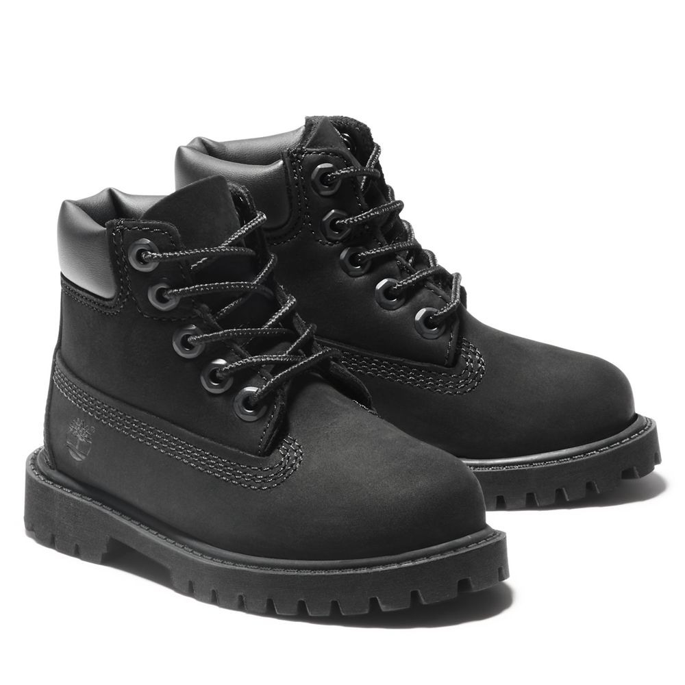 Botas 6-Inch Timberland Argentina Niños - 6-Inch Toddler Premium Waterproof - Negras - YKDLQM-564